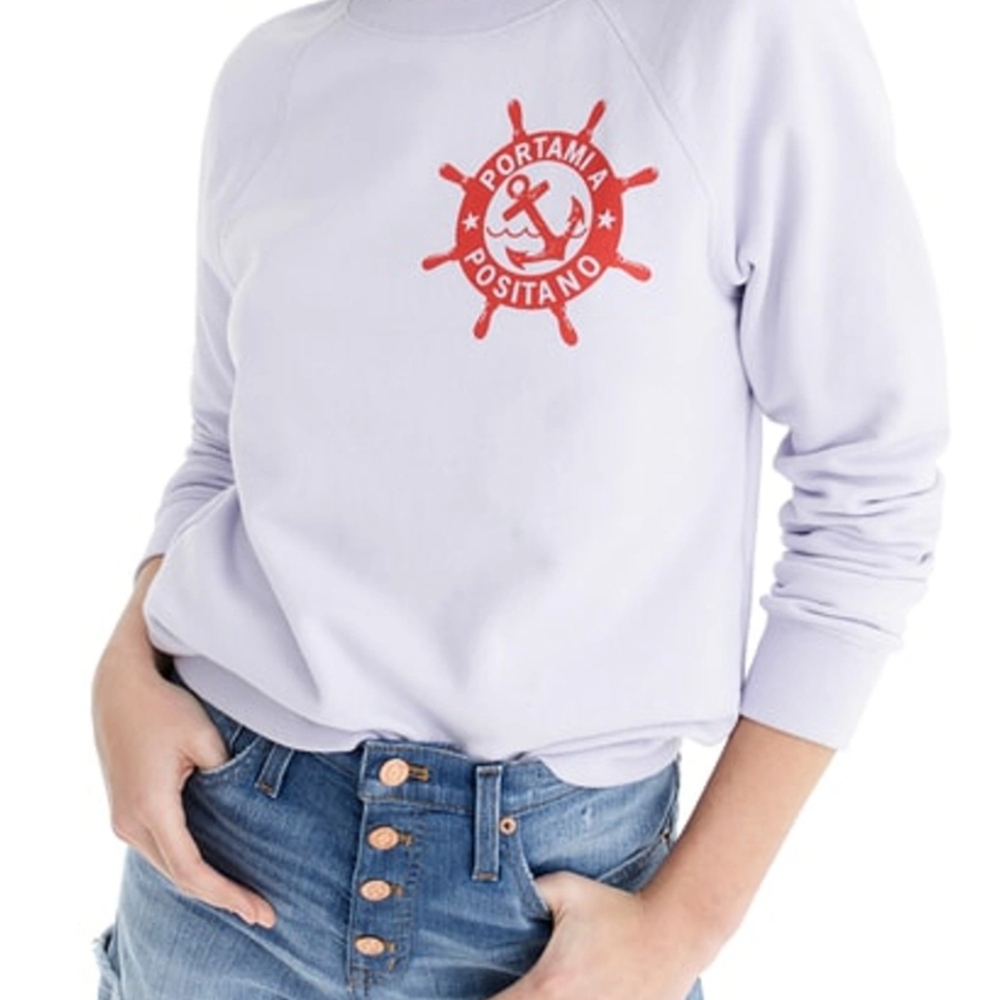 J Crew Portami A Positano Raglan Sweatshirt In Sweet Hyacinth